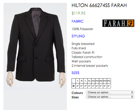 FARAH 2 Button Single Breast BUSINESS Suit JACKET and Trousers